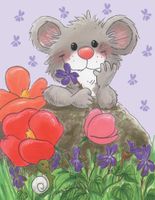 Suzy's Note Card Collection Stationery, Herkimer with Flowers - 10868