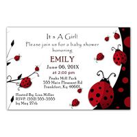 30 Personalized Thank You Cards Red Black Ladybug Its A Girl Design Baby Shower Party Event + 30 White Envelopes