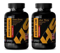 Immune System for Men - Korean Ginseng – ACAI Berry 1200 - acai Fiber - Combo (2 Bottles)