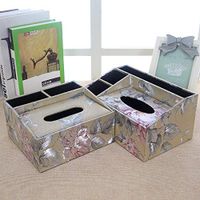 T-ZJHC Multi-Function Tissue Box Desktop Living Room Coffee Table Remote Control, Peony Flower, Trumpet (20 16.5 9.5 11)