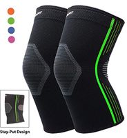 Premium Knee Brace for Arthritis Pain and Support Compression Knee Sleeve Support Knee Pain (Green, Small 2-Pack)