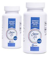 CARSON LIFE Ginkgo Biloba Capsules - 2 Pack, 60 Capsules Each - 500 Mg Supplement for Brain Support, Cognitive Speed, Focus, Energy, Memory & Clarity - Made in The USA (2 Pack)