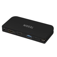 USB C Hub, USB C Adapter 3.1 with Type C Charging Port, HDMI Output,VGA Port,USB 3.0 Port,Headphone Port for MacBook Pro 2015/2016, Google Chromebook 2016/2017 and more USB C Devices By TESSIN