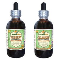 Bilberry (Vaccinium Myrtillus) Glycerite, Dried Berries Alcohol-Free Liquid Extract (Brand Name: HerbalTerra, Proudly Made in USA) 2x4 fl.oz (2x120 ml)