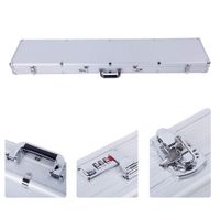 Binrrio Aluminum Rifle Gun Hard Case Locking Long Gun Handgun Lock Box Quadruple Protection Safe Waterproof Portable Gun Carrying Case with 2 Key & 2 Password Lock 53.14'' x 11.02'' x 3.94" (Silver)