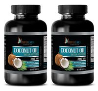 Fat Burner Pills - Extra Virgin - Coconut Oil 3000mg - Coconut Oil Supplements Weight Loss - 2 Bottles 120 Softgels