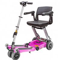 Free Rider USA - Luggie Elite - Compact Lightweight Foldable Scooter - 4-Wheel - Pink