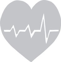 hBARSCI Heart ECG Vinyl Decal - 5 Inches - for Cars, Trucks, Windows, Laptops, Tablets, Outdoor-Grade 2.5mil Thick Vinyl - Silver Gray