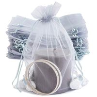 Sparkle and Bash Organza Bags for Weddings, Party Favors (100 Count), Silver