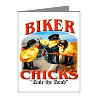 Note Card Biker Chicks Women Girls Rule Road