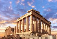 Baocicco Parthenon Sunset Glow View of Acropolis Athens Backdrop 7x5ft Photography Background Greece Landmark Political and Religious Center Ancient History City Tourist Attractions