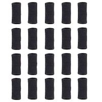 Finger Sleeves for Basketball Player, GranVela 20PCS Professional Nylon Fingerstall Finger Protector for Basketball, Volleyball, Tennis, Badminton and More (Black)