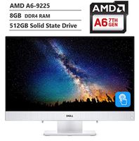 2019 Dell Inspiron 22 All-in-One AIO Desktop Computer 21.5" FHD IPS Touch Display AMD A6-9225, 8GB RAM, 512GB SSD, HDMI, Multi-Card Reader, Wireless-AC, Bluetooth, Wireless Keyboard&Mouse, Win10