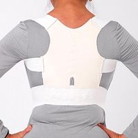 Active Authority Magnetic Back Support Belt Corrector Shoulder Posture Brace Belt for Men or Women - Large, 32.67"-33.07" (White)