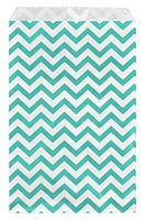 888 Display - 200 pcs of 4" x 6" Teal Green Chevron Paper Gift Bags Shopping Sales Flat Bags