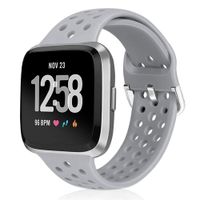 XFYELE Sport Band Compatible with Fitbit Versa/Versa 2/Versa Lite/SE, Soft Breathable Silicone Strap Replacement Wristband with Multiple Colors for Men Women (Grey)