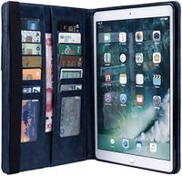 Jennyfly iPad Mini 5 Case,PU Leather Smart Auto Wake/Sleep Smart Case Built-in Pencil Slot and Card Slots Hand Free Stand Easy Viewing Protective Cover for 2019 7.9 inch iPad Mini 5 - Blue