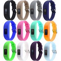 HWHMH Replacement Secure Band with Chrome Watch Clasp and Fastener Buckle for Garmin Vivofit 3 - Pack of 12