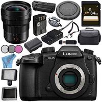 Panasonic Lumix DC-GH5 DC-GH5KBODY Mirrorless Micro Four Thirds Digital Camera + Panasonic Leica DG Vario-Elmarit 8-18mm f/2.8-4 ASPH. Lens + Panasonic DMW-BGGH5 Battery Grip Bundle