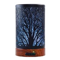 Ultrasonic Cool Mist Essential Oil Diffuser 100ml Capacity Metal Aromatherapy Diffuser with Waterless Auto Shut-Off Protection,7 Colors Changed LED for Home,Office,SPA (Tree)