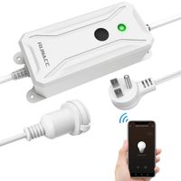 RUNACC Outdoor Dimmer for LED String Lights Dimming Controller with Alexa Voice control, APP Remote Control, Timer and Memory, US Plug White