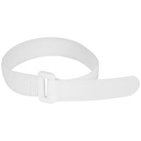 Reusable Cinch Straps 1" x 15" - 12 Pack, Multipurpose Quality Hook and Loop Securing Straps (White) - Plus 2 Free Bonus Reusable Cable Ties