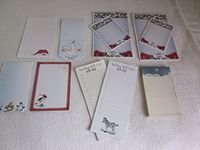 Winter Holiday Theme Miscellaneous Note Pads, Set of 11 Pads, Size 8 1/2" x 3 1/2"