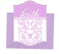Michael's Wishful Thinking Set of 6 Accented Shaped Notecards ~ Faith (3.75" x 5"; Violet Envelopes)
