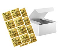 12pk 4 x 4 x 2" White Gift Candy & Party Favor Boxes with Thank You for Celebrating with Us Stickers