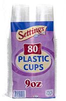 Settings 9oz Clear Plastic Disposable Cups 80 Count