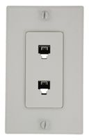 Leviton 40144-W Decora Telephone Wall Jack Assembly, White