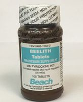 Beelith tablets magnesium supplement with and pyridoxine HCL - 100 each - Buy Packs and SAVE (Pack of 2)