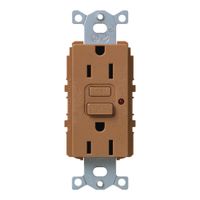 Lutron SCR-15-GFTR-TC Satin Colors 15A GFTR Electrical Socket Receptacle, Terracotta