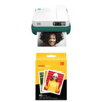 Kodak Smile Classic Digital Instant Camera with Bluetooth (Green) with Kodak 3.5x4.25 inch Premium Zink Print Photo Paper (40 Sheets)