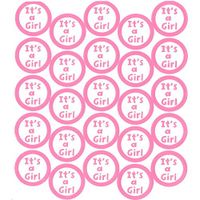 Sticker Seals - It's a Girl - Clear with Pink Writing (50 pieces)