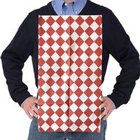 NEATsheets Disposable Adhesive Clothing Protector Bib for Adults & Kids, 20-Count, Red and White Diamond Design | 13" X 22" | Stylish, Absorbent & Spill/Stain/Liquid Resistant