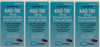 Docusate Calcium 240 MG Stool Softener Softgels Generic for Surfak 100 Softgels Per Bottle Pack of 4 Bottles