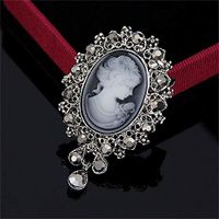 Vintage Cameo Victorian Style crystal Wedding Party Women Pendant Brooch Pin JB Popular Novelty Beauty Jewerly Cheap Design Womans Accesories Accessories