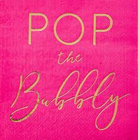 Juvale Pop The Bubbly Bachelorette Paper Party Cocktail Napkins (50 Pack)
