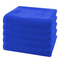 LISJFS 5 Pack Absorbent Microfiber Dish Cloth Kitchen Streak Free Cleaning Cloth Dish Rags Lens Cloths 9.8''x9.8'' (Blue)
