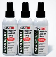 Tecnu Rash Relief Medicated Anti Itch Spray with Scar Prevention, 3 Count