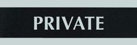 HeadLine Sign Century Series 3 x 9 Inch Private Sign, Black and Silver (4761)