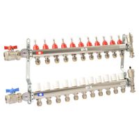 SharkBite 24938 11-Port Radiant Manifold, Stainless Steel