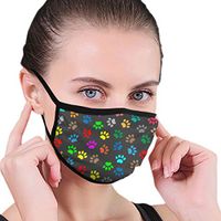 Tcvfg Tshirt Colorful Animal Paw Prints Anti-dust Masks Washable Reusable Masks Balaclava Mask