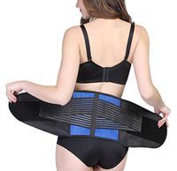 Back Brace Support Belt for Men and Women - Adjustable Lumbar Lower Back Support Massage Brace Self-Heating Magnetic Therapy Belt - Helps Relieve Lower Back Pain and Stress Size S Black and Blue
