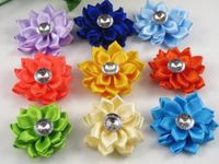 20pcs Satin The Ribbon Flowers with The Appliques Craft DIY Wedding Mix Upick (Mix)