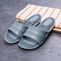 ADAHX Acupressure Massage Slippers, PVC Therapeutic Reflexology Sandals for Foot Acupoint Massage Shiatsu Arch Pain Relief Couple Slippers, Fit Men/Women,Gray,42/43
