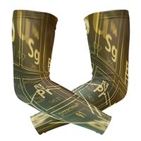 LEVEIS Atomic Elements Periodic Table Arm Sleeves UV Protection for Men Women Sunblock Protective Gloves Running Golf Cycling Driving Long Arm Cover 1 Pair