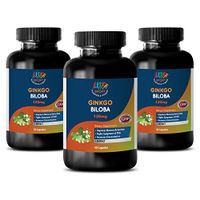 Brain and Memory - Ginkgo BILOBA 120MG - Gingko Biloba - 3 Bottles (150 Capsules)