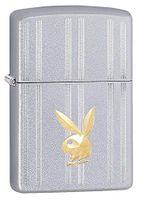 Custom Personalized Brass Playboy Bunny Satin Chrome Windproof Lighter Free Engraving #29777